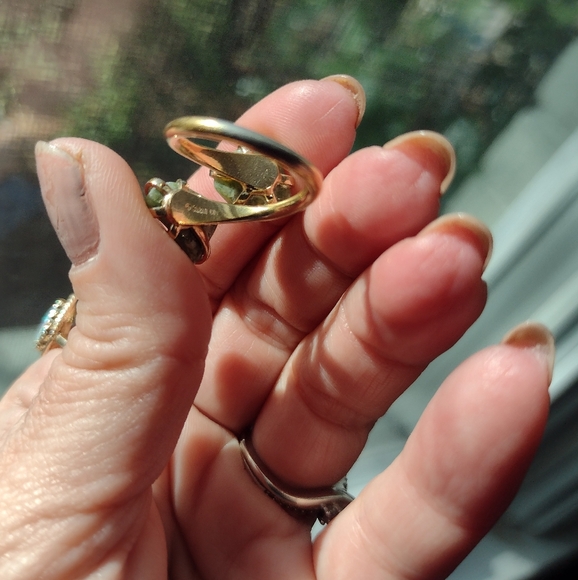 Vintage Sarah Coventry Twin Jades Ring - Picture 15 of 15